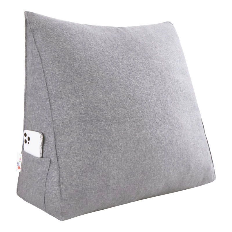 Triangular Backrest Cushion, Grey, 50cm x 60cm