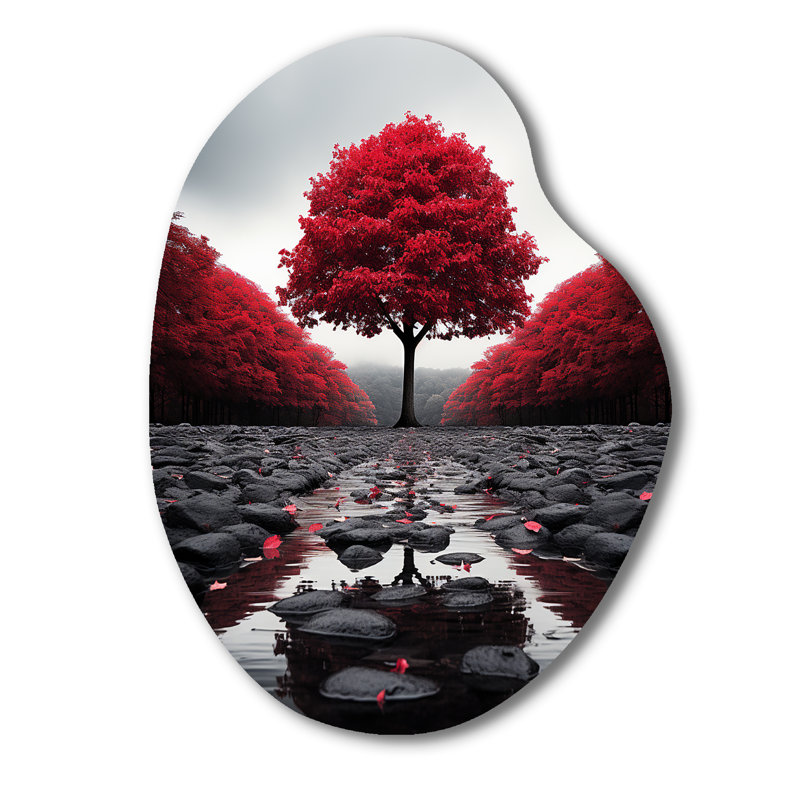 Welles - Asymmetric Forest Wall Art, Sculpture murale en métal de forme unique, H 30 po x l 22 po