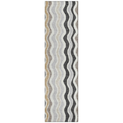 Machine Washable Indoor/Outdoor Bourkelands ACN2342 Stripes Rug