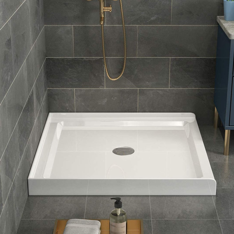 Base de douche l 35,5 po x P 35,5 po, Blanc