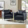 Eamor 30" Wide Faux Leather Armchair with Unique Arms(Set of 2)