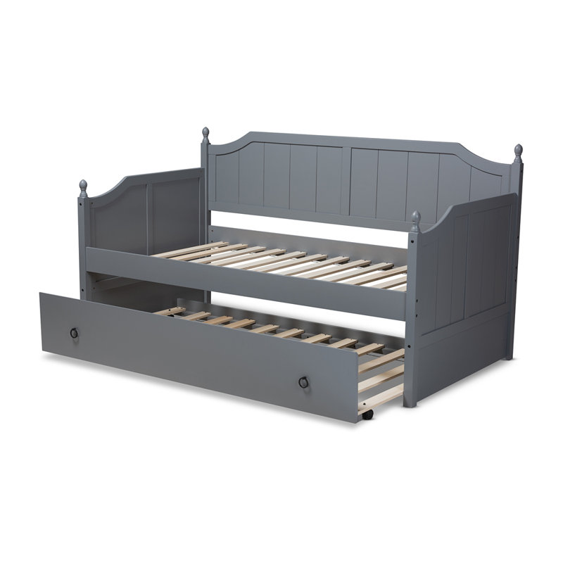 Aaina Twin Daybed with Trundle, Gray