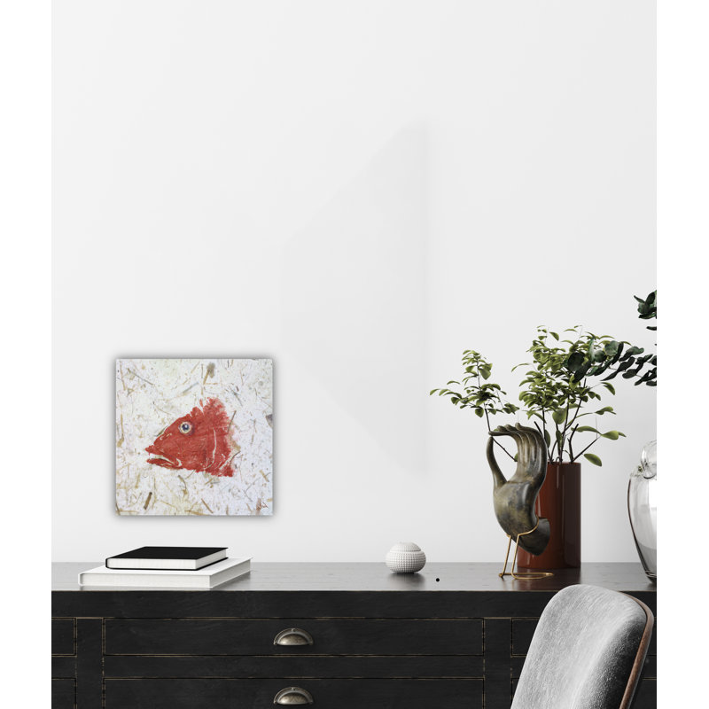 «Snapper Red» par John Beard, reproduction sur toile sans cadre, H 22 po x l 22 po x P 3 po