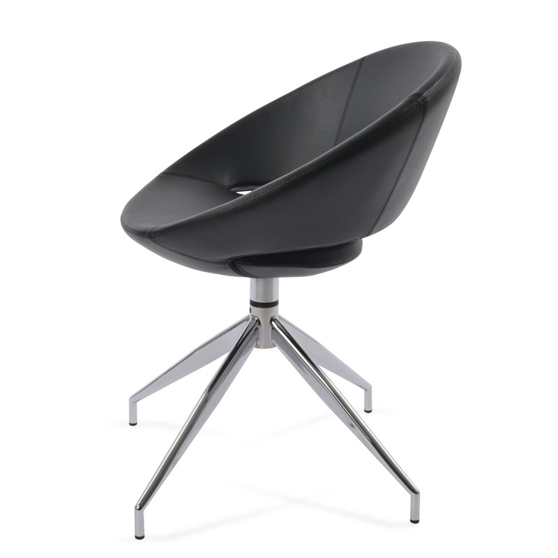 Fauteuil pivotant Crescent Spider, Noir, Chrome