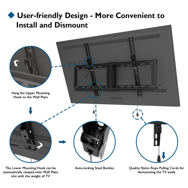 Nell Tilting Universal Wall Mount for 40"-80" LED LCD Plasma Flat Curved TVs"