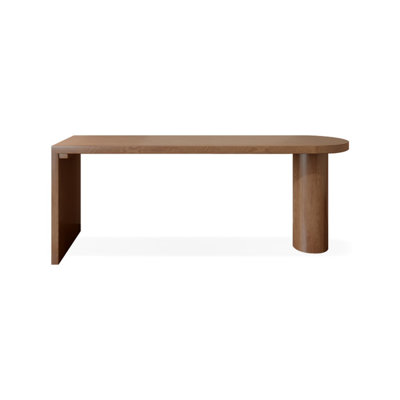 Light-walnut Half-circle Solid Wood desk