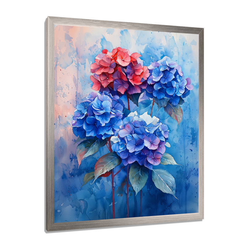 Denise - Floral Canvas Prints, H 44 po x l 34 po, Picture Framed, Argent argent