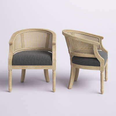 Ensemble de 2 chaises d'appoint en bois et canne de couleur kurz