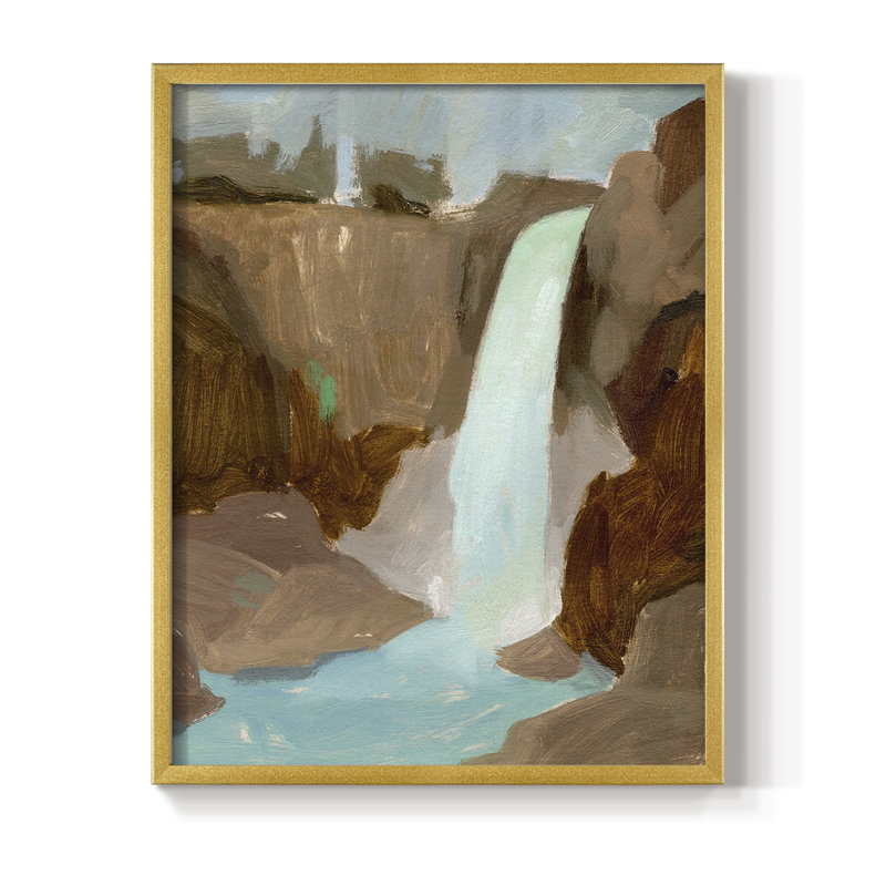 Turquoise Falls II, reproduction encadrée - bois massif, H 10 po x l 8 po
