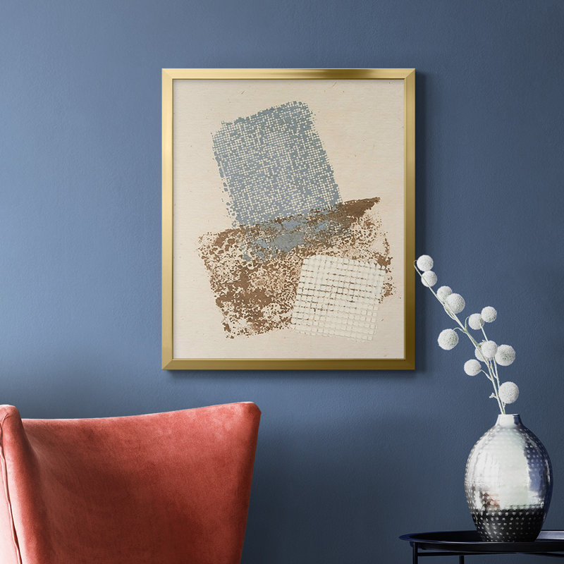 Toile encadrée de qualité supérieure embellie Scrim II - prête à être accrochée, Or, H 20 po x l 16 po