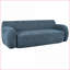 Canapés 81,5 po Minimaliste incurvé 3 places pour le salon, la chambre à coucher, les appartements | Polyester | Bleu foncé-603781442