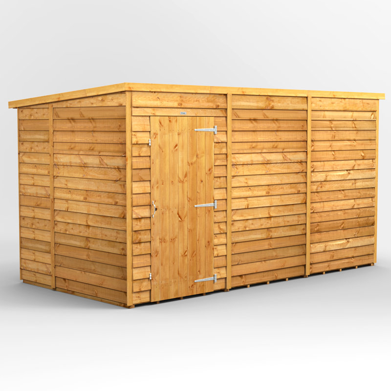 Powersheds 12 x 6ft Timber Overlap Windowless Pent Garden Shed