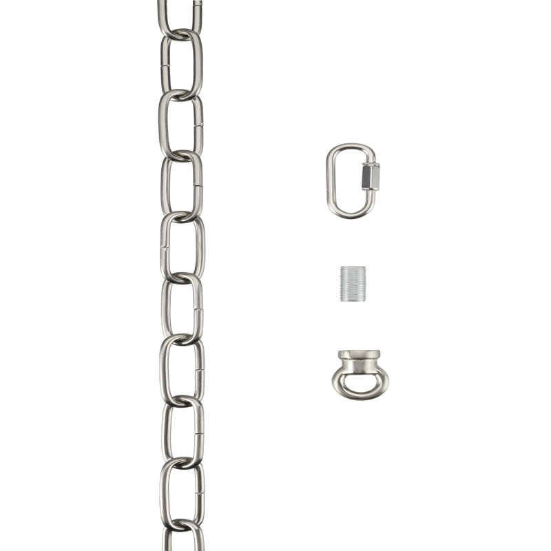 Chaîne robuste pour suspendre jusqu'à 120 livres - Luminaire, H 120 po x l 0,75 po x P 0,75 po, Chrome