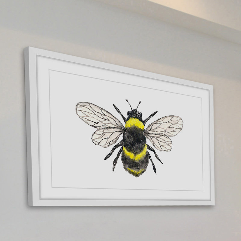 « bourdons abeilles » par la sparrow de la cartouche, reproduction d’art encadrée, H 24 po x l 36 po x P 1,5 po