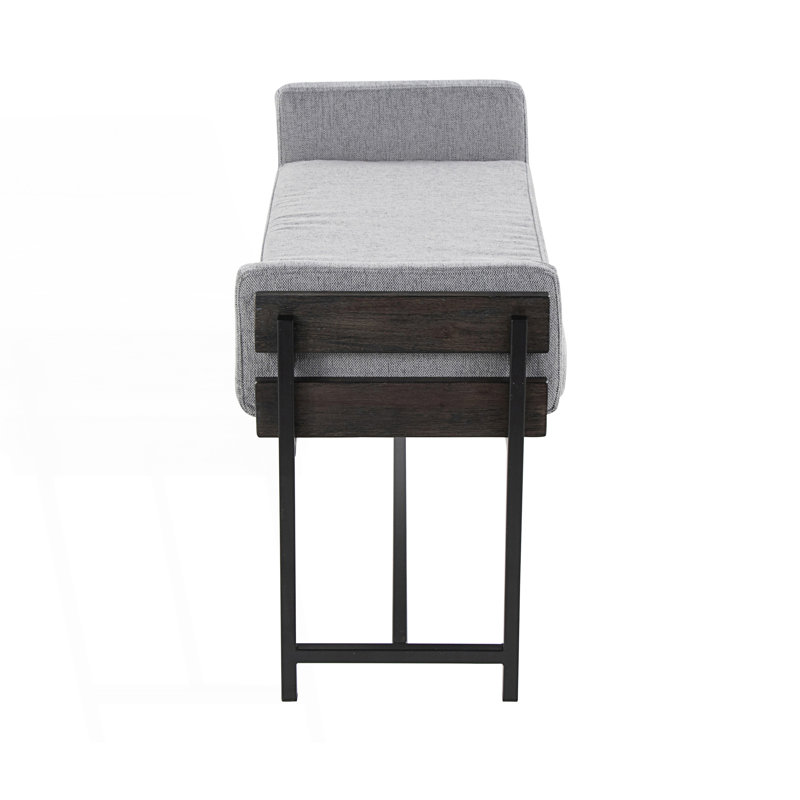 Banc de ferme avec structure en métal, Gris/noir