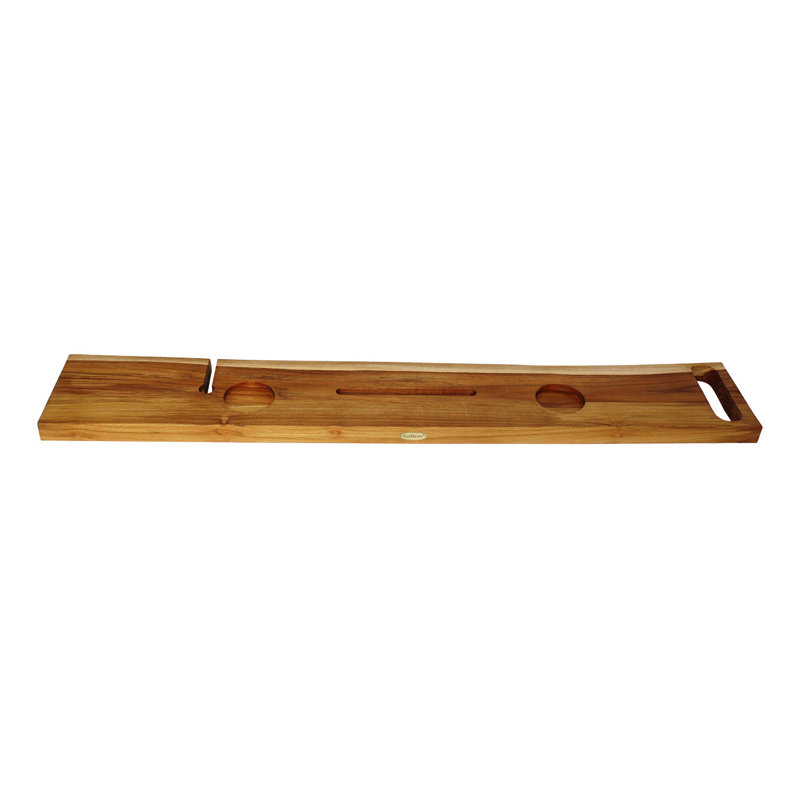 Plateau pour chariot de bain en teck massif EcoDecors Eleganto, H 1,5 po x l 50 po x P 9 po