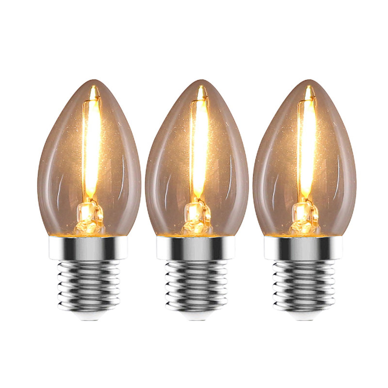 Ampoule à intensité variable 15 watts Aariona, DEL C7, blanc chaud (2 700 K) / culot candélabre