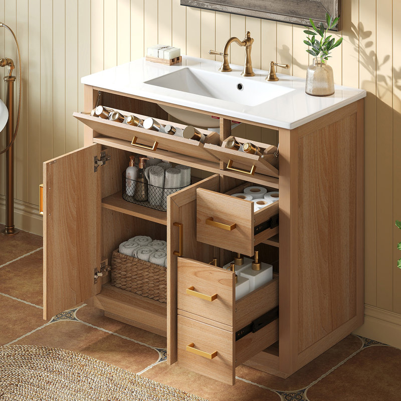 Meuble-lavabo élégant 36 "avec lavabo en céramique