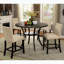 Ensemble de 2 chaises rembourrées en noyer clair et beige