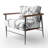 Sigmund Brechta Vibrant Curve Design II - Abstract Velvet Upholstered Arm Chair-605854148