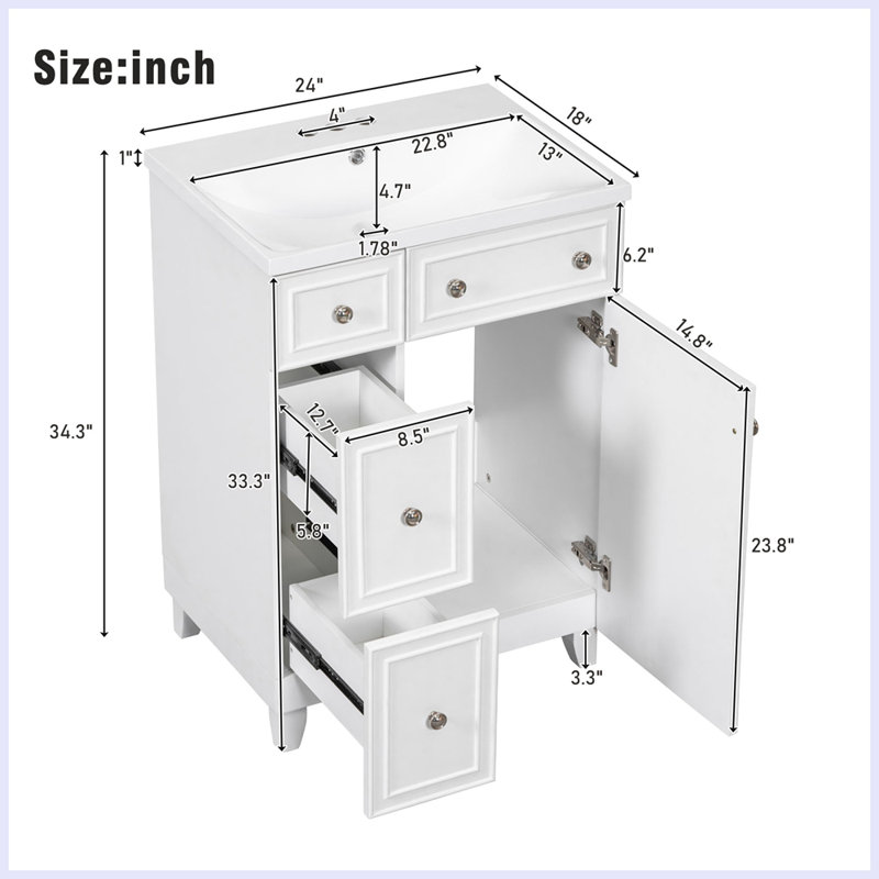 Meuble-lavabo moderne avec lavabo intégré en résine