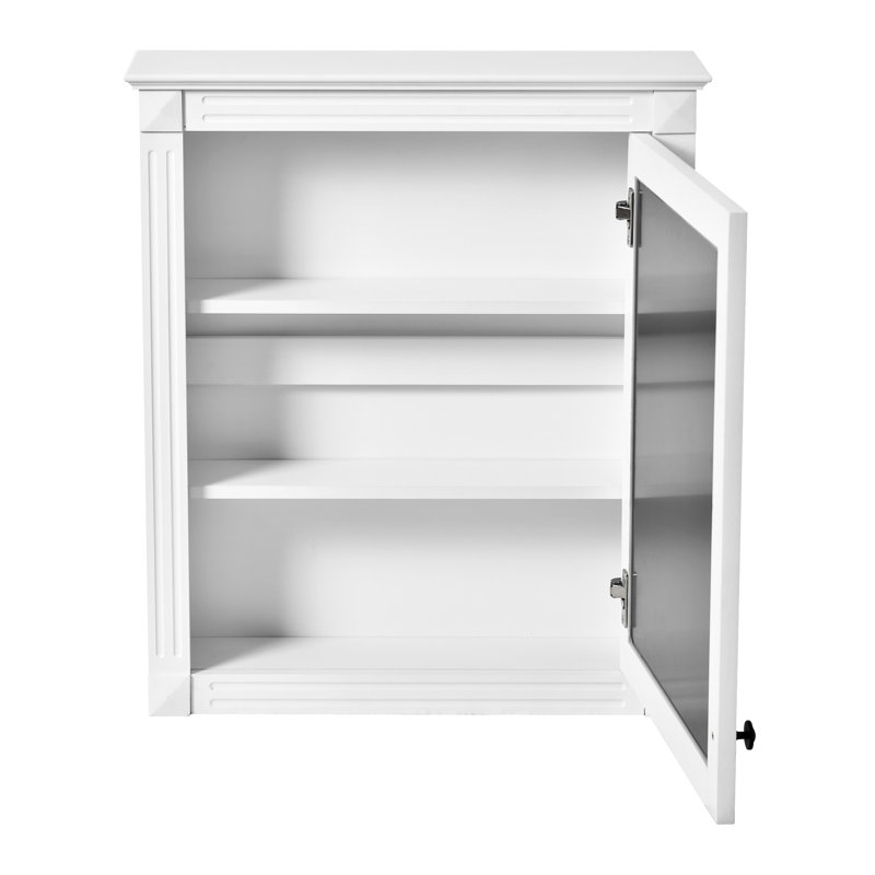 Armoire de salle de bain 24 po x 27 po, miroir solution compacte pour un assemblage facile, hauteurs de tablettes réglables