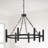 28" W x 21" H 8-Light Ring Chandelier in Matte Black with Cylindrical Candlesticks and Specialty Decorative Designer Chain-124212405-124212408-124212410