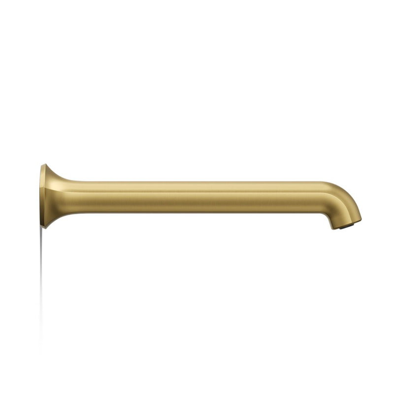 Wall-Mount 12 In. Bath Spout With Straight Design, Vibrant Brushed Moderne Brass