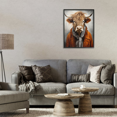Buster Bull Horn Portrait Framed Giclee, design by Ray Powers