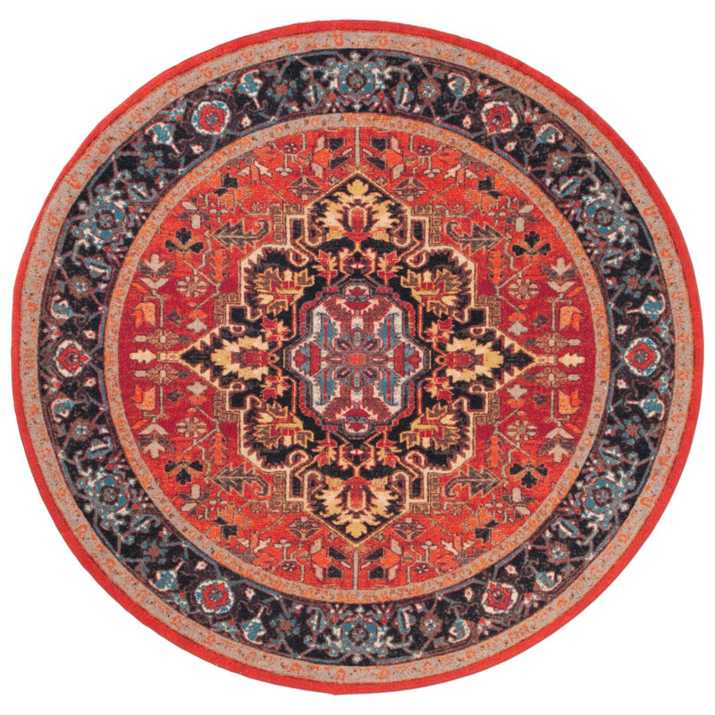 Journey Performance Machine Washable Oriental Rug, Round 6'7"