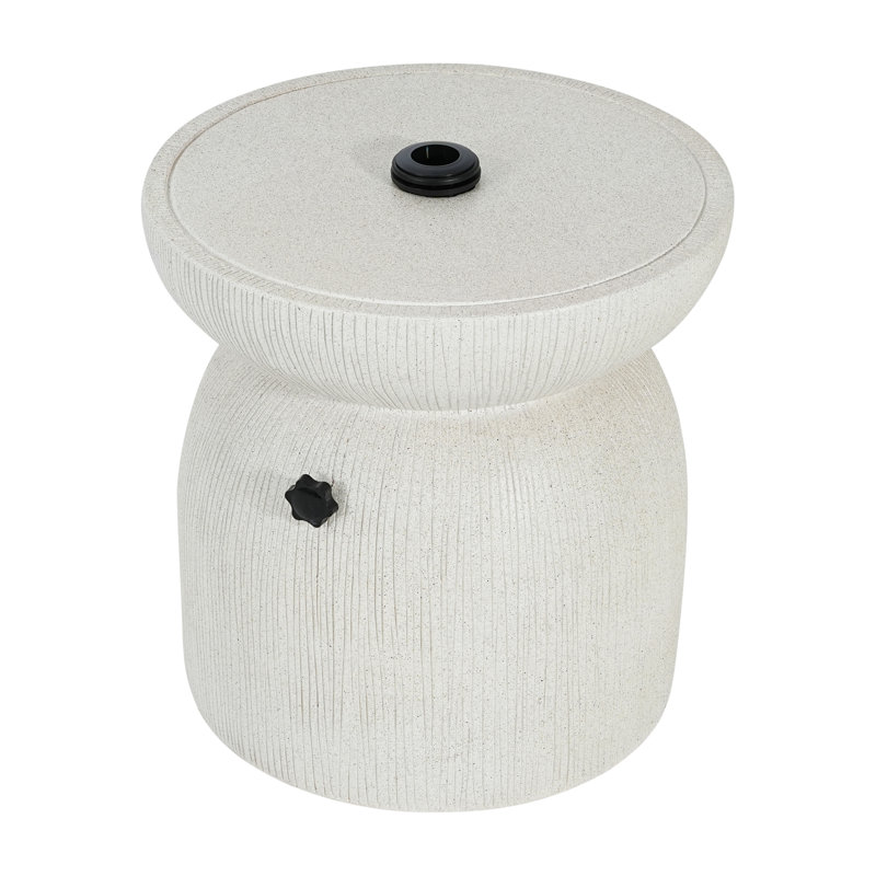 Base de parasol de table d'appoint pour l'extérieur avec motif de sable, finition marbre blanc