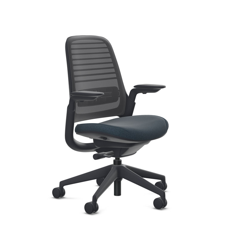 Steelcase Series 1 Task Chair, Onyx/Licorice, Black, Hard Floor