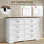 Commode double à 8 tiroirs, commode de chambre de 137 cm de large avec un grand espace de rangement pour la chambre à coucher-133070247