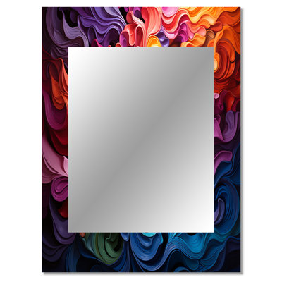 Opt Art Vibrant Illusions II - Op Art Decorative Mirror, Modern Wall Mirror, Printed Metal Art