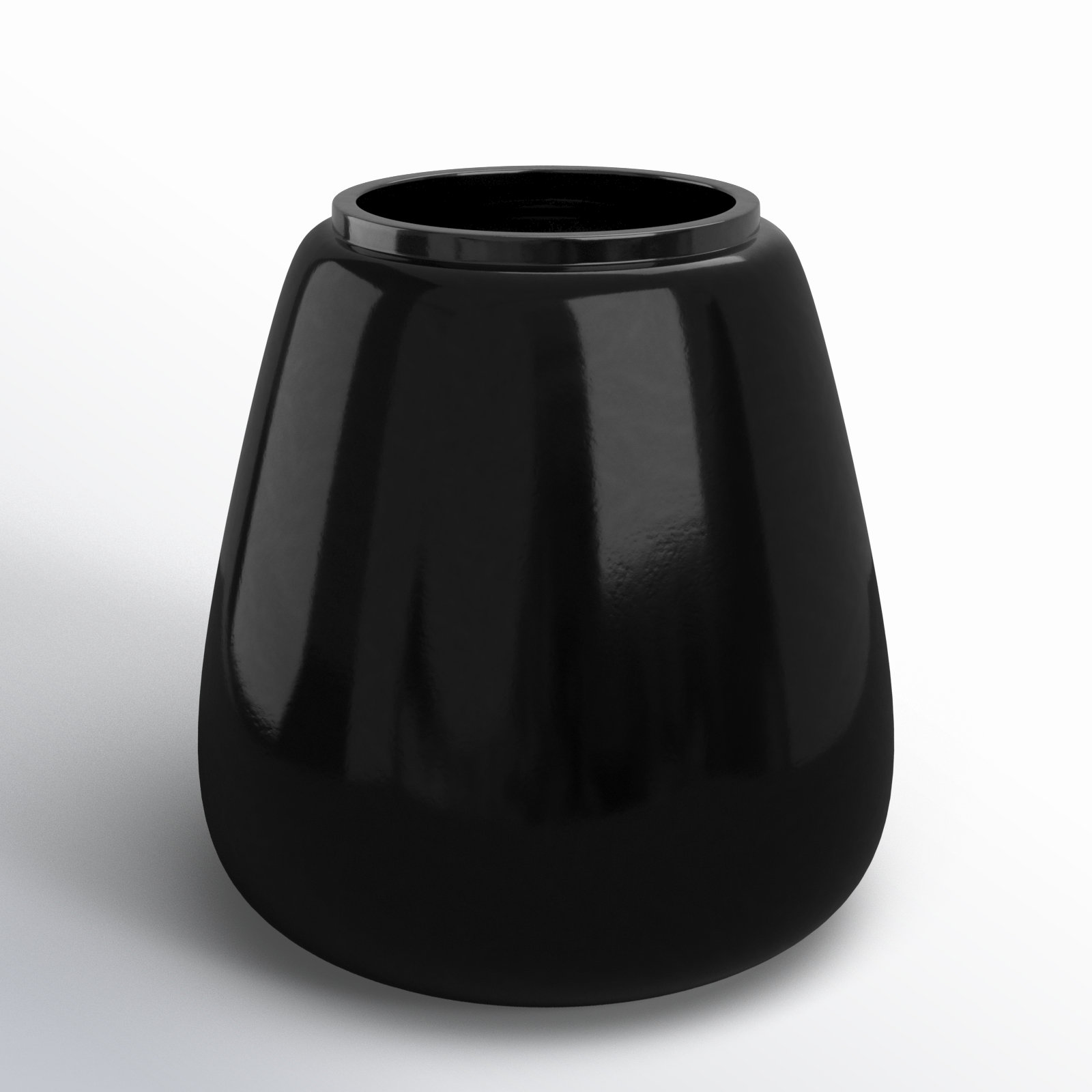 Mabe Iron Floor Vase, 19.9" H x 19.45" W x 19.45" D, Black