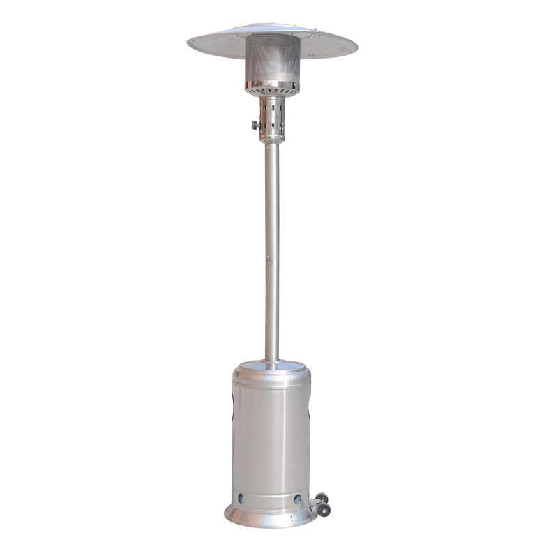 Chauffe-terrasse d'extérieur au propane avec roues portatives 47, Argent argent