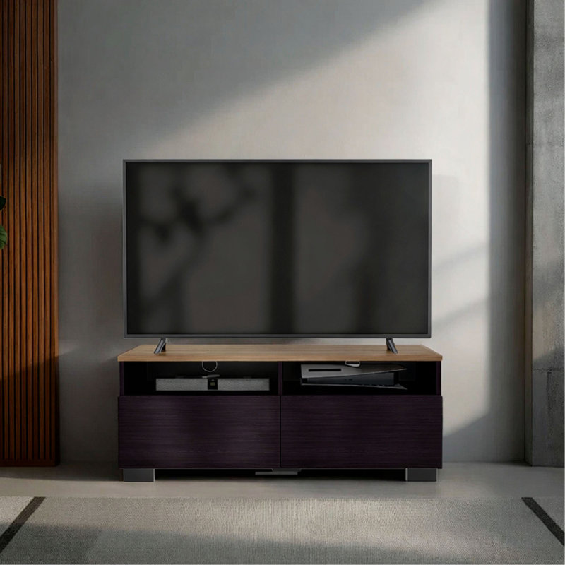 Meuble télé, naturel et noir, salon