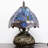 Tiffany Table Lamp Small Stained Glass Mushroom Desk Lamp 8X11 Inch Navy Blue Dragonfly Style