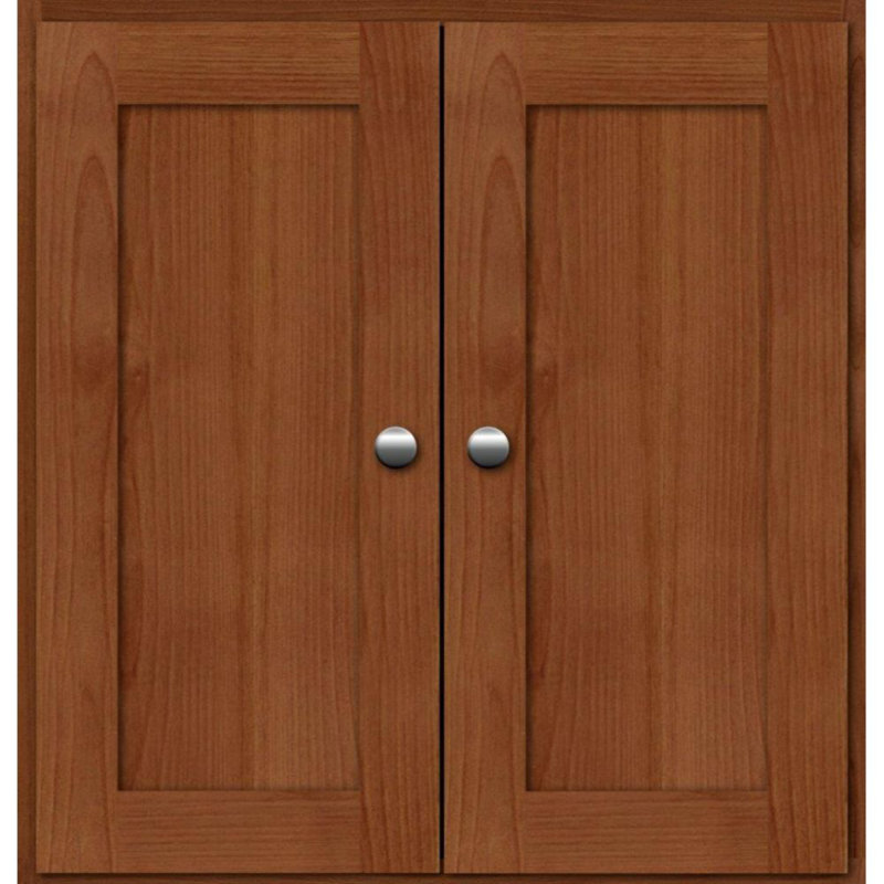 Simplicity Wall Bathroom Cabinet, Medium Alder