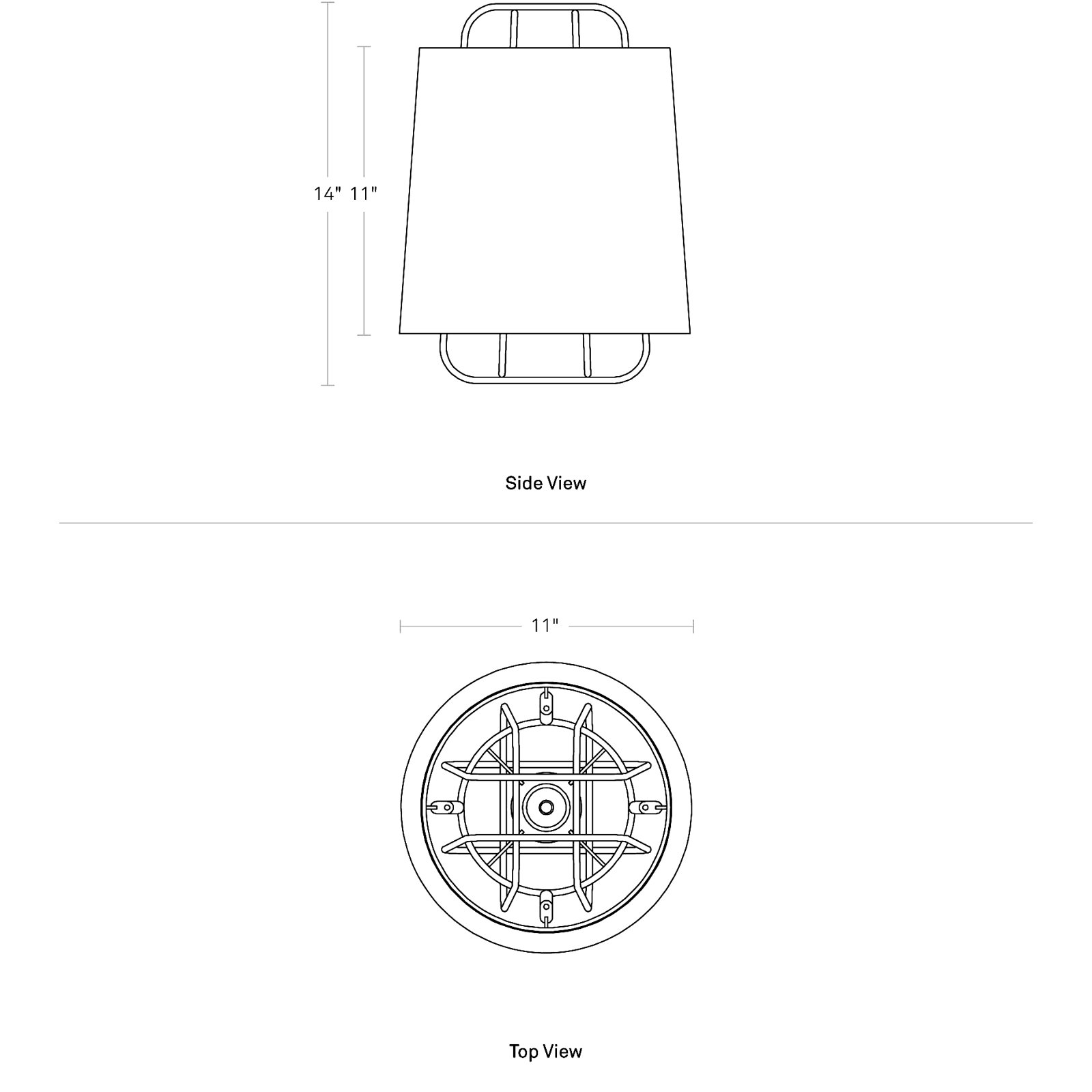 Perimeter Single Light Steel Dimmable Pendant, White, 14" H x 11" W x 11" D