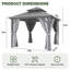 Pavillon de jardin extérieur en acier galvanisé à toit rigide avec rideaux et filets l 10 pi x P 10 pi