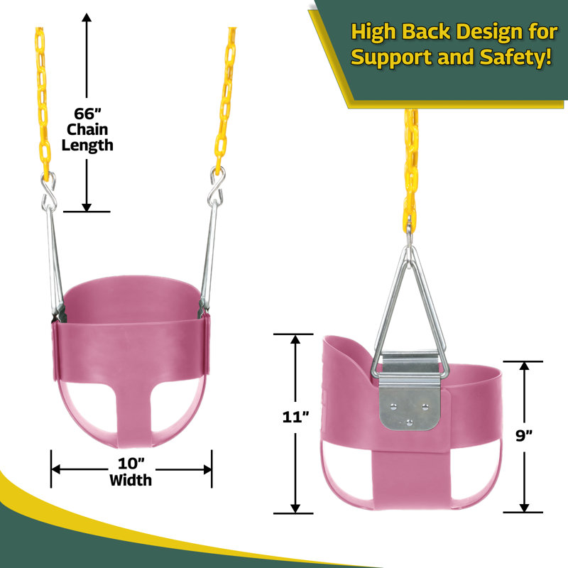 Pink Bucket Swing with Chains