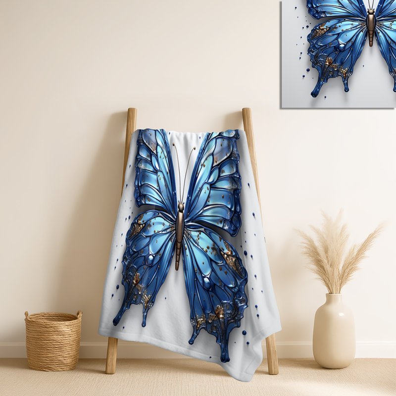 Jeté papillon Butterfly Watercolor Wings II