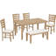 Mobilier de salle à manger de style rustique pour 6 avec banc - Table et chaises Options de sièges confortables-1617909246-1617909244