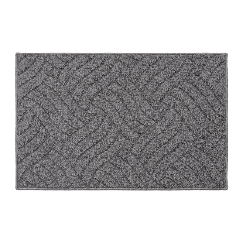 Machine Washable Non-slip Geometric Indoor Doormat, 24" W x 36" L, Grey