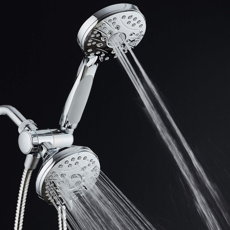 3-Way Luxury Shower System: 48-Mode Rain & Handheld Heads, 6Ft Stainless Hose