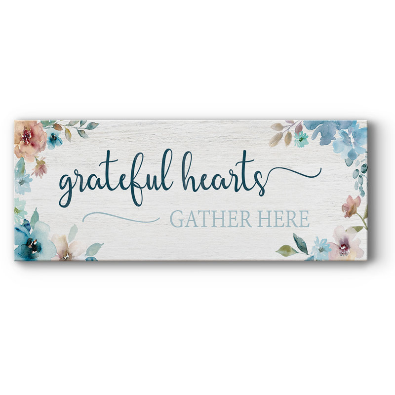 Grateful Hearts - Toile tendue avec châssis, H 8 po x l 20 po x P 1,5 po