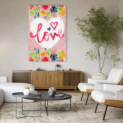 Valentine Love - Contemporary Love Illustration Pink Heart Romantic Art Art