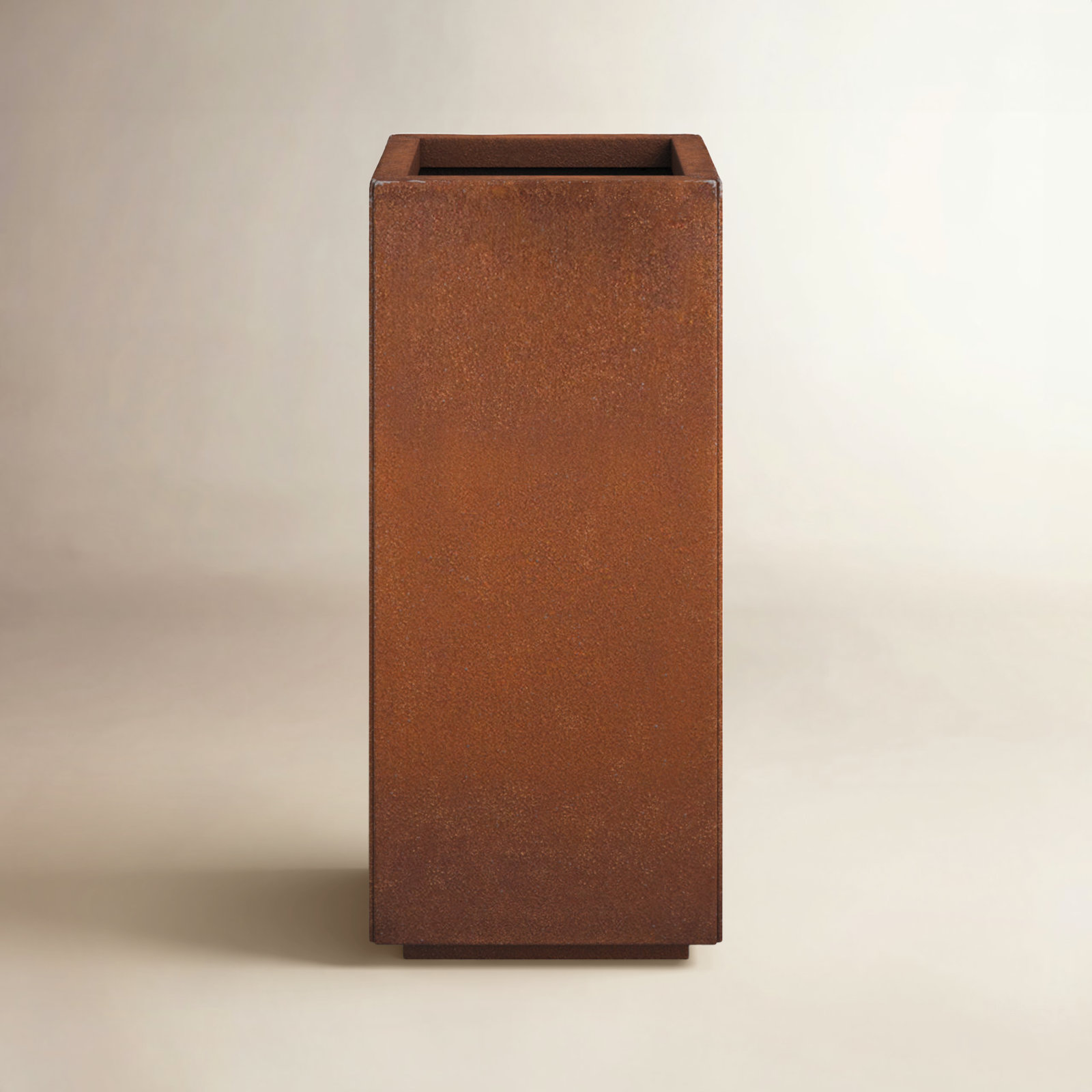 Corten Steel Series Pot Planter, 30.25" H x 13.5" W x 13.5" D