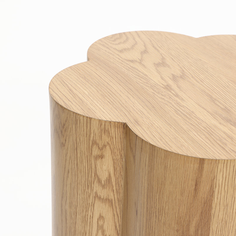 Table de bout et de bout ronde en bois manufacturé à grain de bois de 20,5 po de hauteur